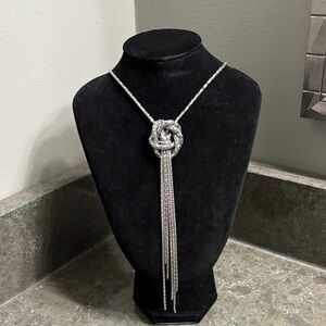 Sophisticated Silver Tassel Necklace